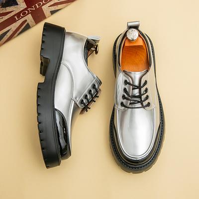 Fashion Men's Formal Dress Shoes High-end Business Occasions Men's Shiny Leather Shoes Thick Soled High Rise Luxury Gold Workwear Shoes