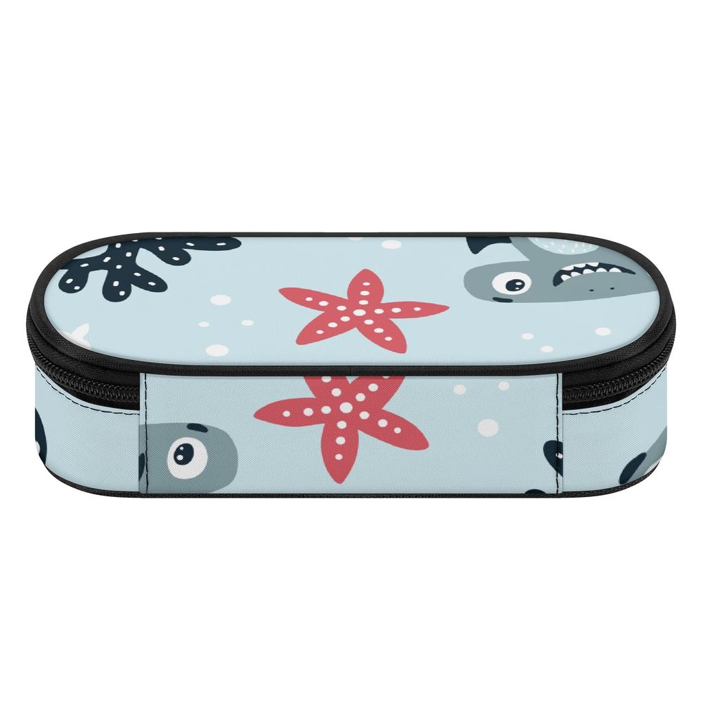 Pencil Bag Zip Around Closure Large Capacity Durable 300D Polyester with Main Compartment Mesh Pocket and Pen Slots for Students