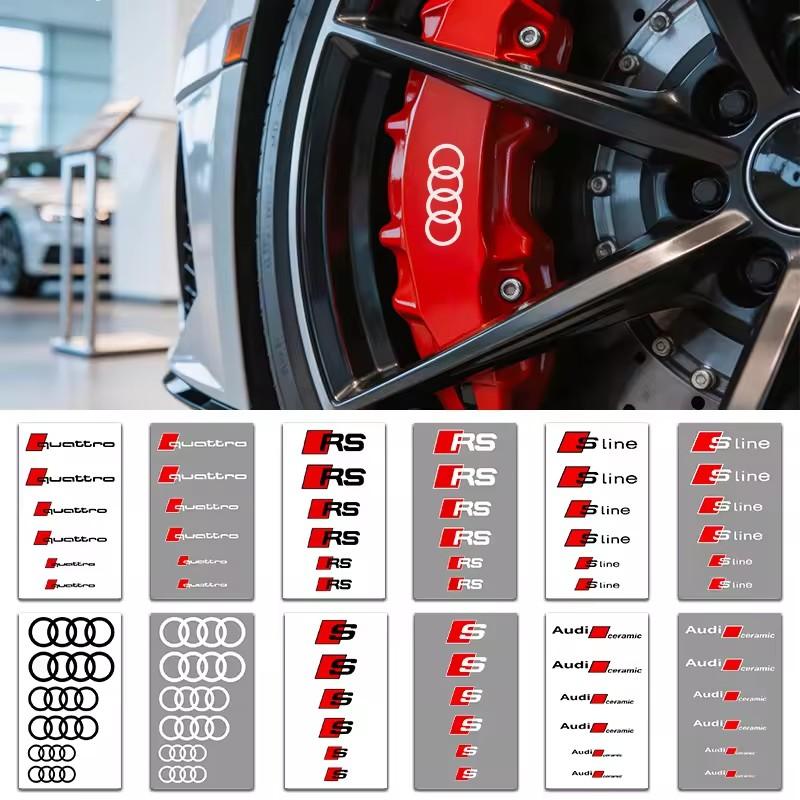Car Brake Caliper Sticker Heat Resistant Decals Audi sport Sticker For Quattro For Audi S3 S4 S5 S6 S7 S8 RS3 RS4 RS5 RS6 RS7 RS