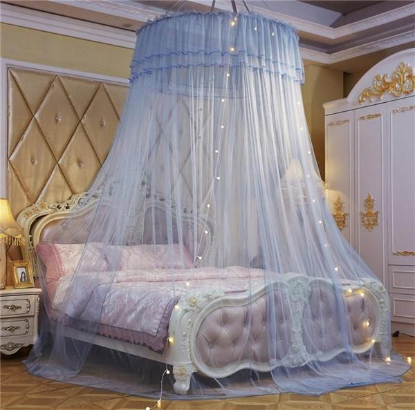 Síťka proti komárům na postel Kupole Baldachýn Princess Lace Síť na postel Závěs Moskytiéra pro montáž na strop Bezplatná instalace Baldachýn postele