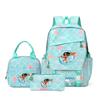 3 Piece School Backpack Set for Students Large Capacity Oxford Cloth Schoolbag with Shoulder Strap and Pencil Case