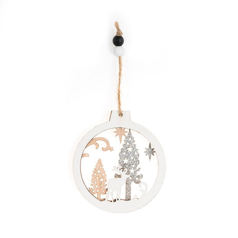 Christmas Wooden Pendants Vintage Hollow Ornament Christmas Tree Reindeer Ornament Hanging Gift Christmas suministros navideños