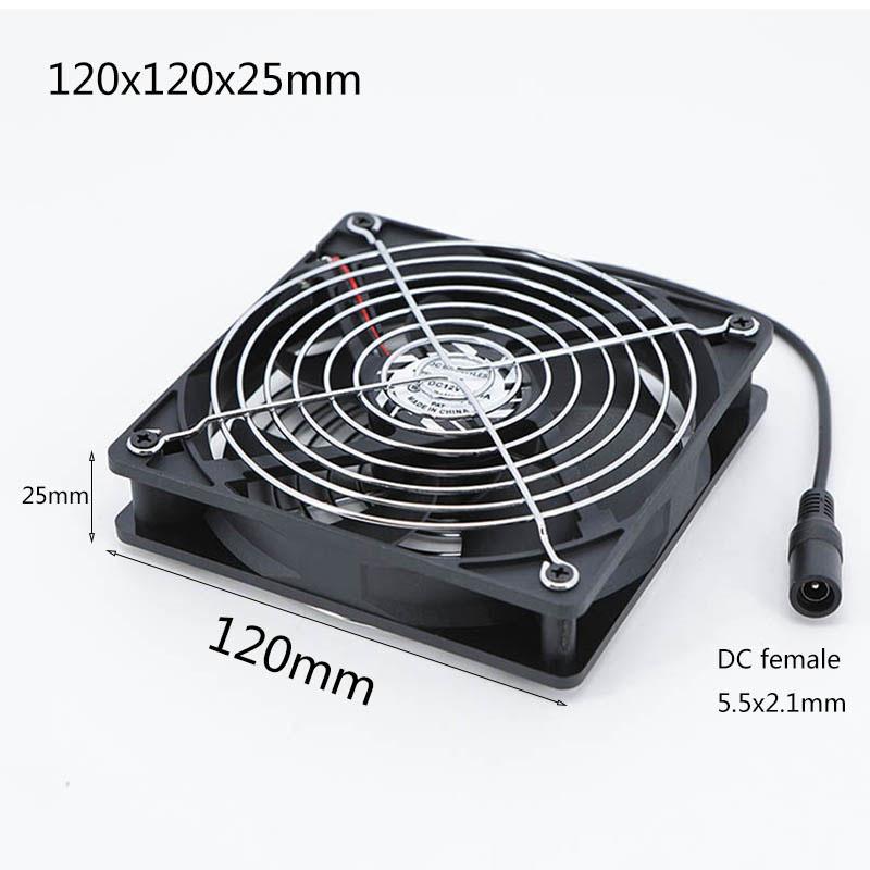 120x25mm DC 12V cooling fan 12cm with 110V 220V AC Speed Controller 3V to 12V for Receiver Xbox DVR Component Cooler