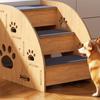 Non-Slip Wooden Dog Stairs Safety Railing Dog Ladder Pet Staircase  for High Beds Sofas