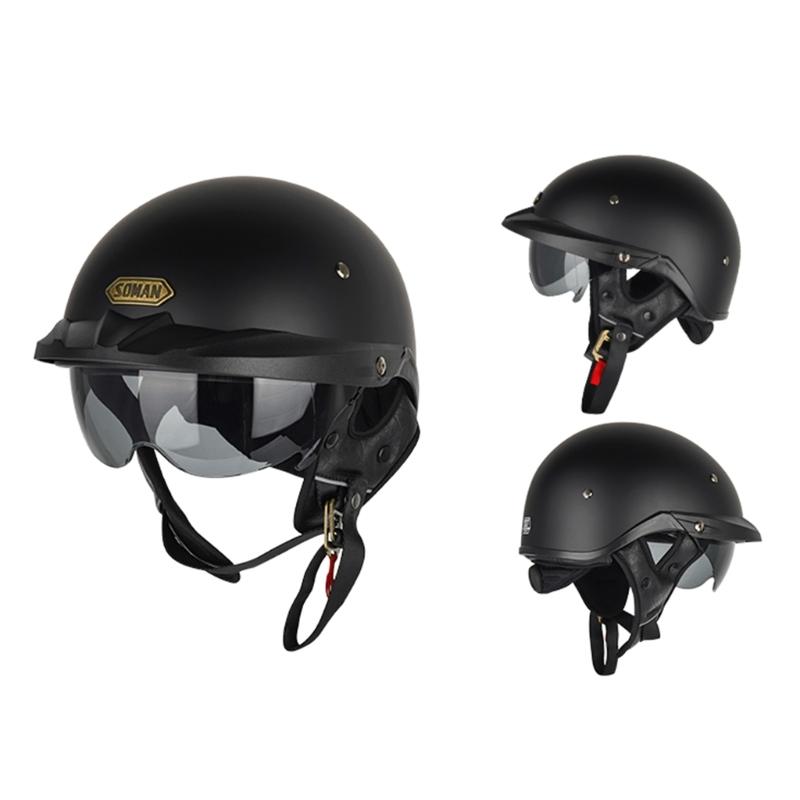 Vintage Open Face Motorbike Helmet Baseball Cap Half Helmet Retro-Men Women for Chopper-Cruiser Street Moped Scooter Cap