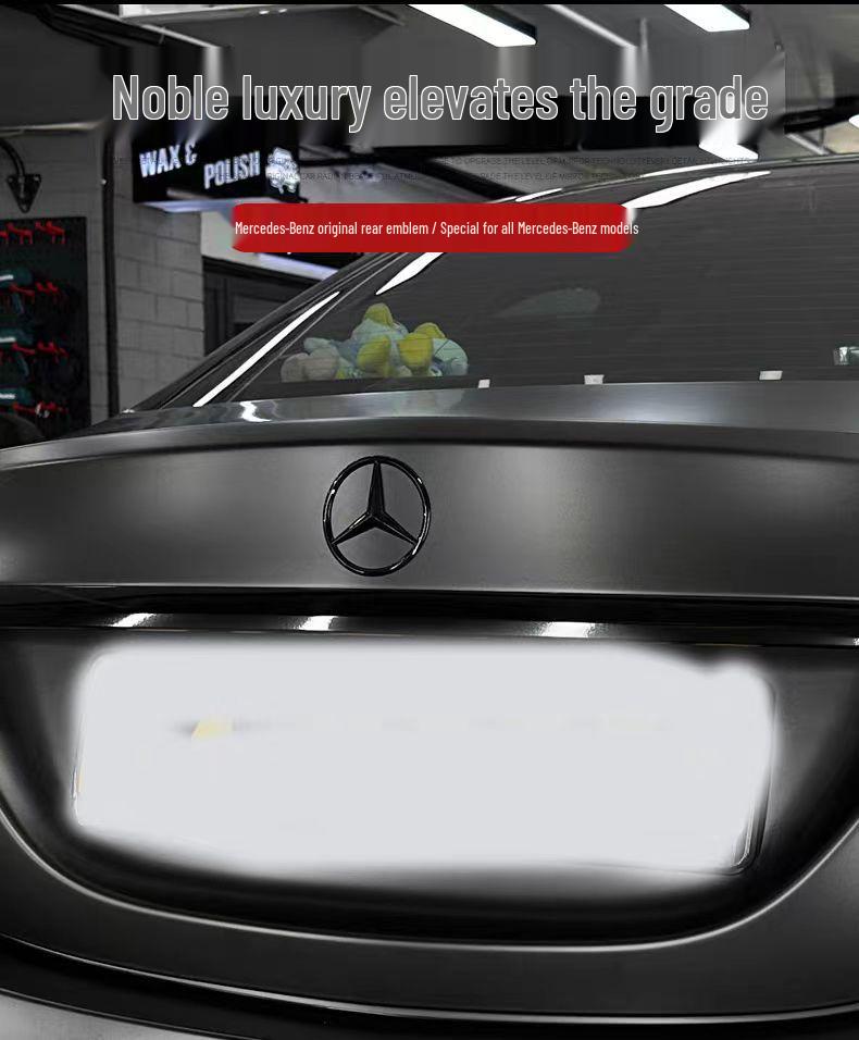 Emblemă spate Mercedes-Benz pentru Clasa A, Clasa C, Clasa E, Clasa S, C200, E300L și GLC260L - Stea cu trei colțuri.