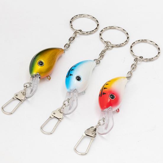 3Pcs 13CM/9G Fishing Lure Keychain Portable Long Tongue Artificial Minnow Bionic Bait Key Ring Fishing Enthusiasts Gift