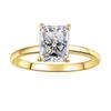 Radiant Cut Moissanite Ring: Elegant Four-Prong S925 Sterling Silver Jewelry for Women