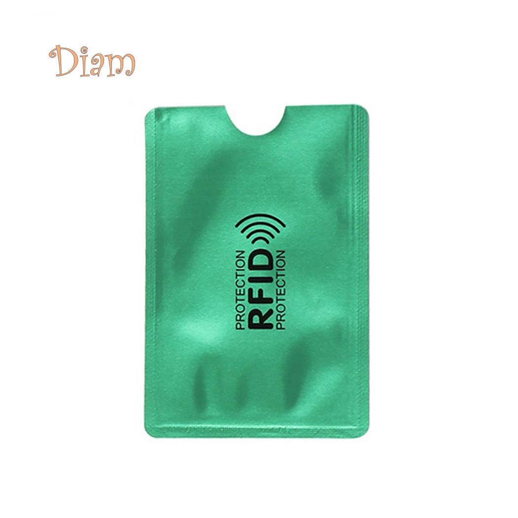 

GQ 10шт алюминиевый RFID-держатель для блокировки карт чехол противоугонный защитный рукав One Size зелёный