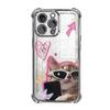 Selfie Sunglasses Cat Suitable for Iphone16 Four-corner Airbag 17promax Anti-drop Plating Apple 15 Mobile Phone Case