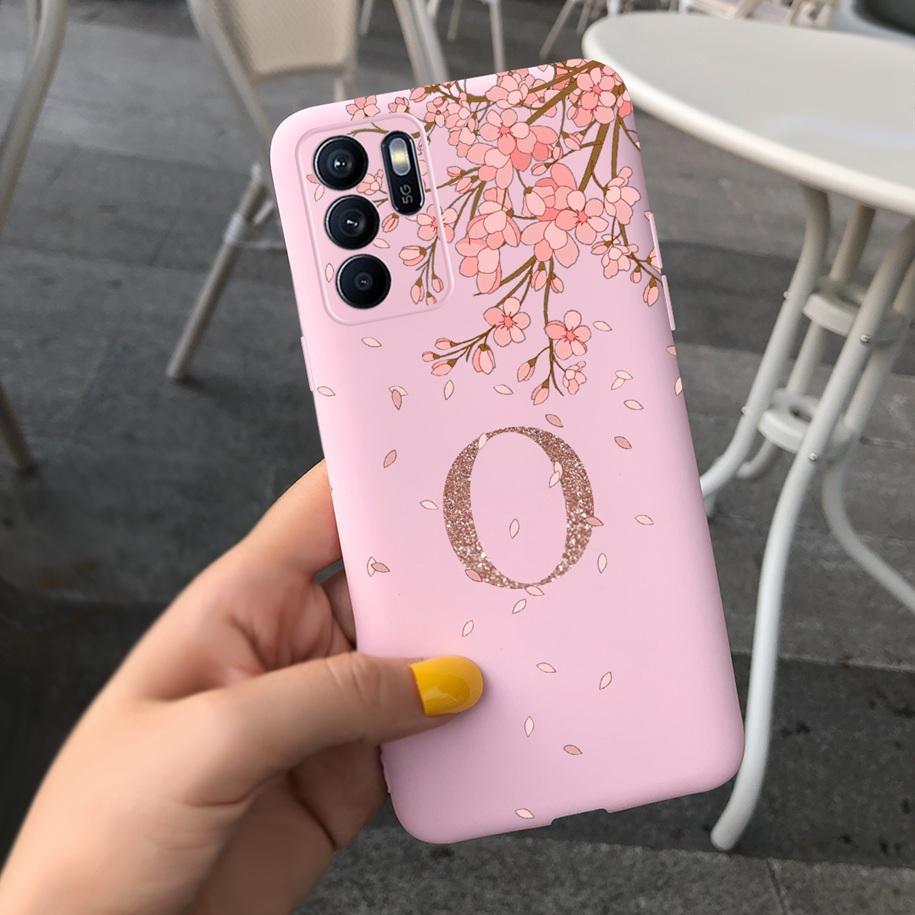 For OPPO Reno 6 Case Reno6 Pro Plus 5G Cover Cute Letters Painted Soft Bumper For OPPO Reno 6Z 5G Reno6 CPH2235 Shockproof Funda