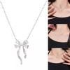 Stylish Small Bowknot Pendant Necklace Chain Necklace Handmade Necklace Stainless Steel Texture for Party Everyday Wear