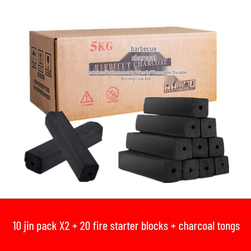 Smokeless High-Temperature Charcoal Briquettes for Home and Commercial Use - Durable and Flammable Fruit Wood Charcoal Heating Solution
