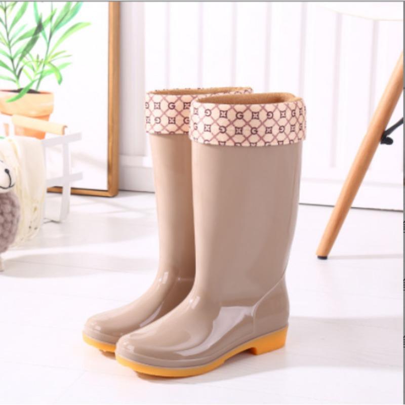 Four seasons tall female rain shoes canteen cleaning waterproof shoes bathroom rubber shoes labor protection rain boots mother work boots water boots