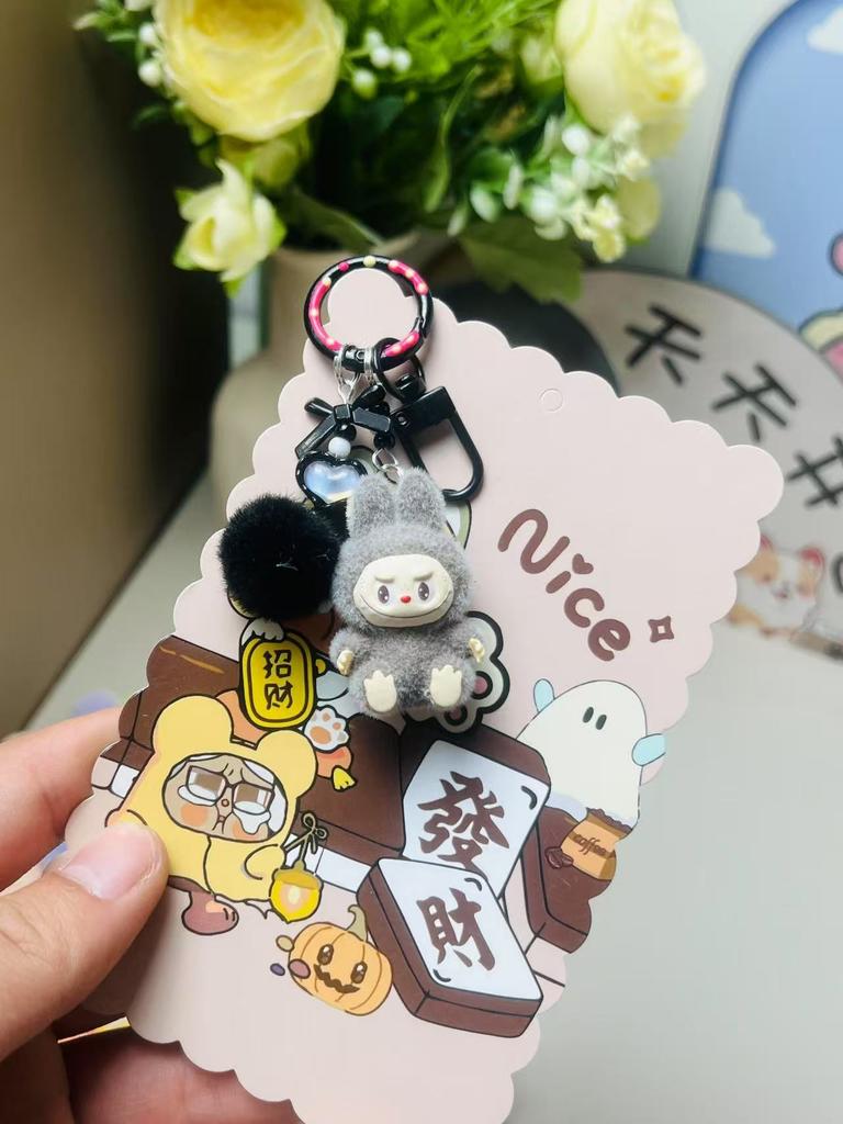 Erchuang Beflockung Sitzender Haarknäuel Niedlich Getreide Welle Spielen Blind Box Beflockung Mini Anhänger Ornament Schlüsselanhänger