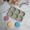 6 Cavity Round Disc Silicone Mold For Baking Egg Bites Muffin Top Pan Chocolate Cake Pie Custard Tart Bakeware Tools Candle Mold