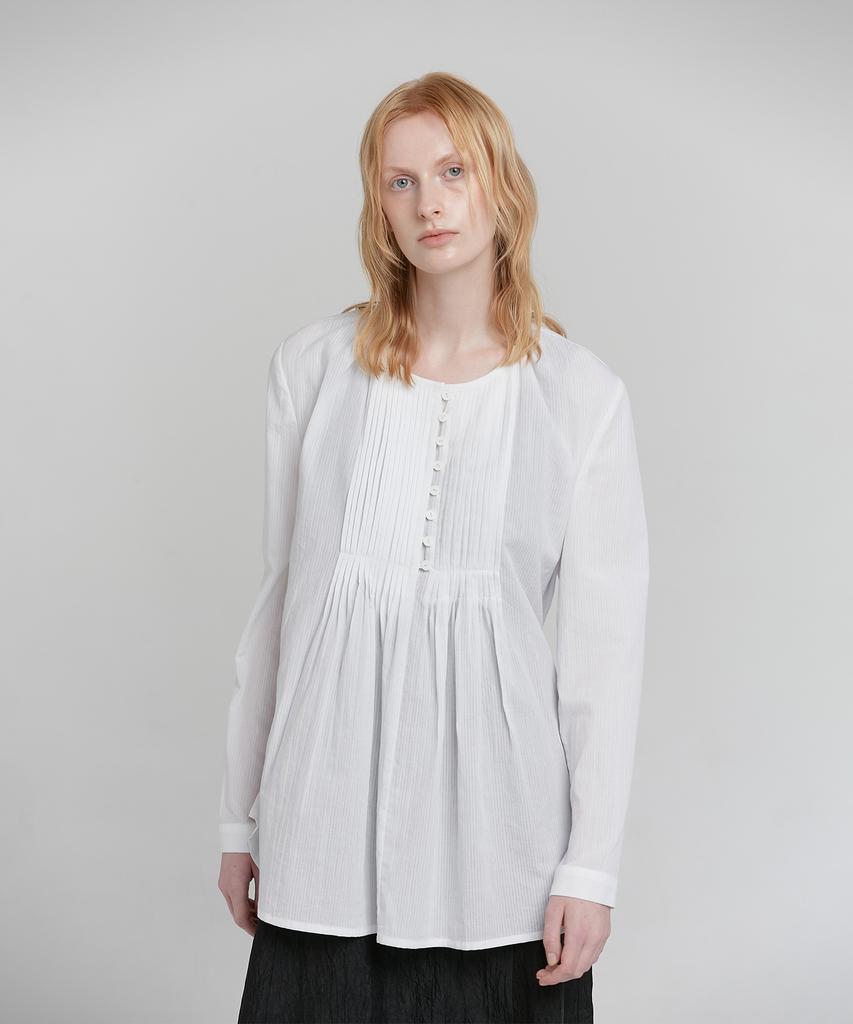 Loutaideu Pintuck Blouse [White]