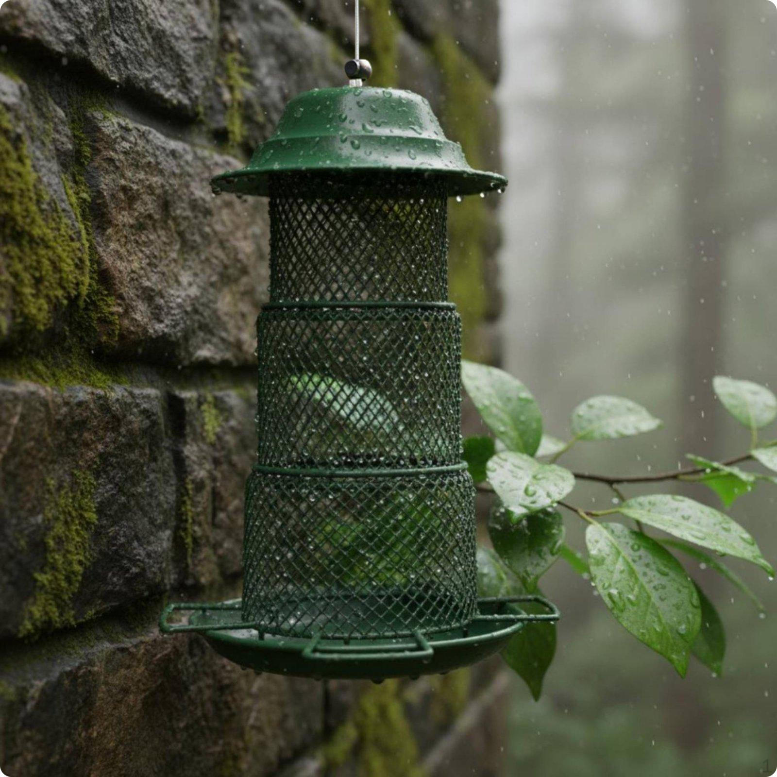 Hanging Bird Feeder Easy to Polished Steel Mesh WeatherResistant Outdoor Birdfeeder for