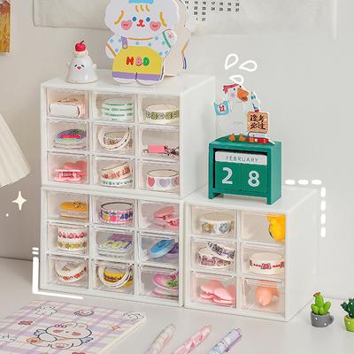 Průhledné úložné zásuvky Plastový organizér na náušnice a šperky Zásuvkové krabičky Mini zásuvka Stolní organizér Úložný prostor na psací potřeby