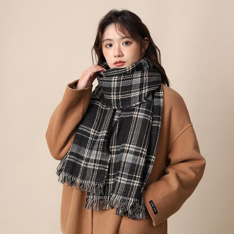 Rot karierter Schal Damen Winter Neu Warm Paar Weihnachtsgeschenk Karierter Schal