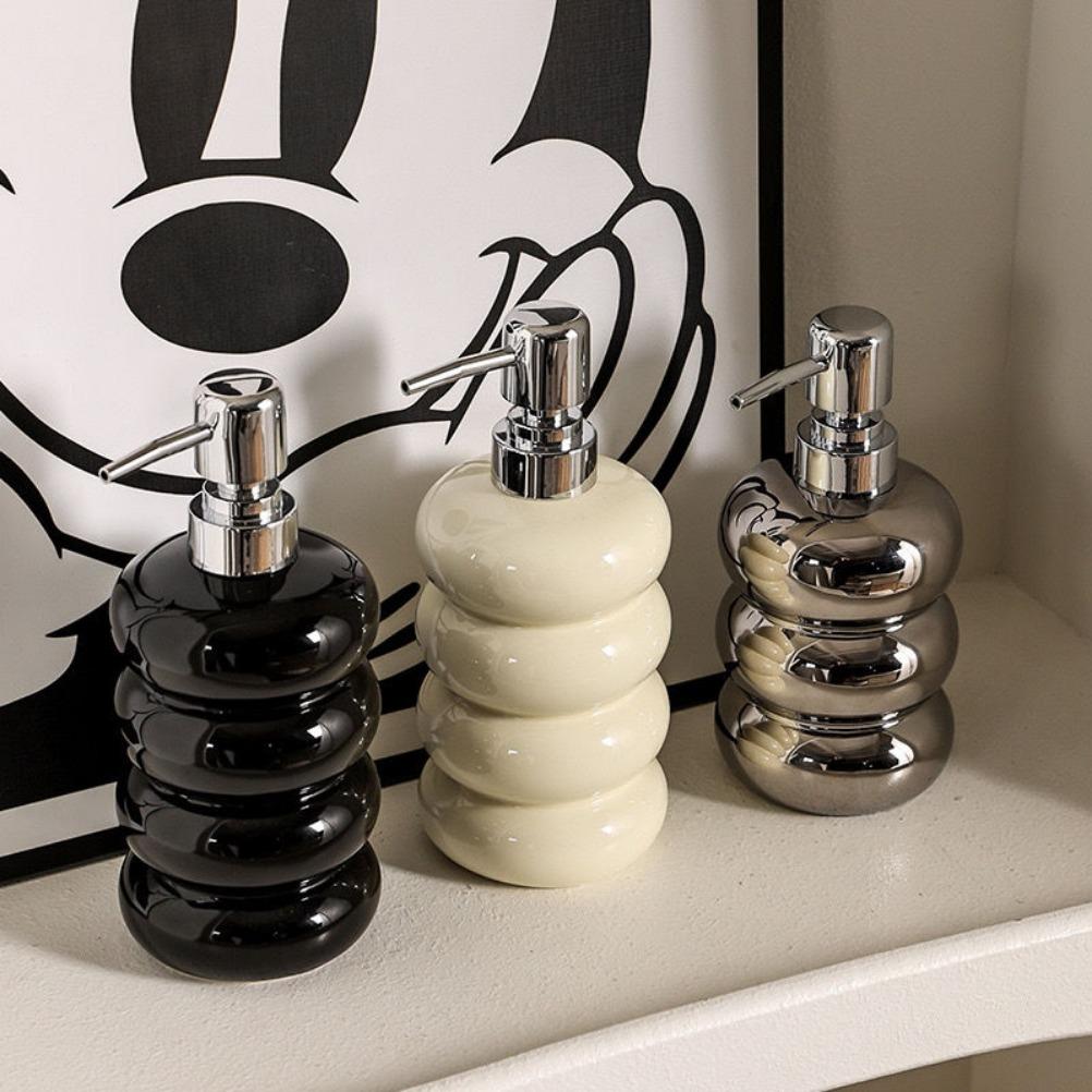 Nordischer Keramik Seifenspender Donut Lotionflasche Shampoo Spülung Duschgel Spender Toiletten Badezimmer Zubehör