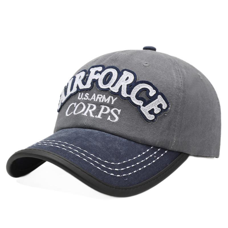 New European and American washed denim baseball cap embroidered letters old style cap outdoor casual retro sun hat
