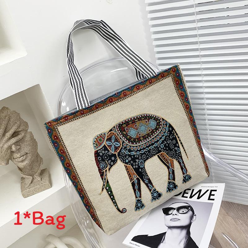 Embroidered Owl Bag With Canvas Material For Casual Daily Use