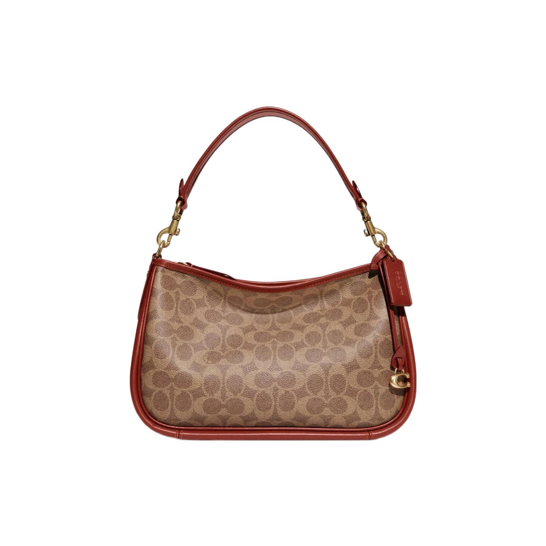 

Новая сумка COACH Cary из канвы с покрытием и телячьей кожи, сумка через плечо, сумка кроссбоди Tubas Женская Коричневая CC438-B4NQ4 27.9*11.4*18.3CM