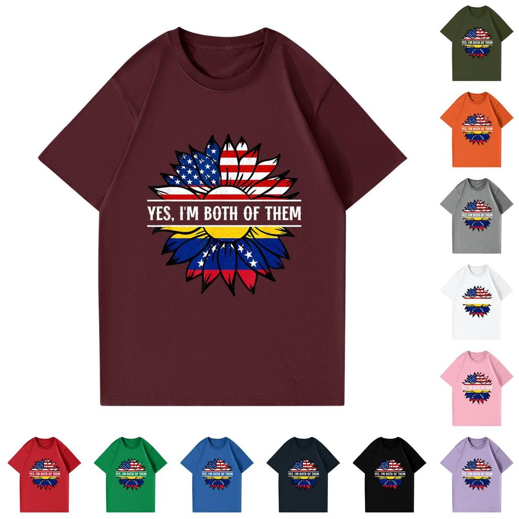 Modisches rundhalsiges lässiges bedrucktes kurzärmeliges T-Shirt Top für Damen und Herren