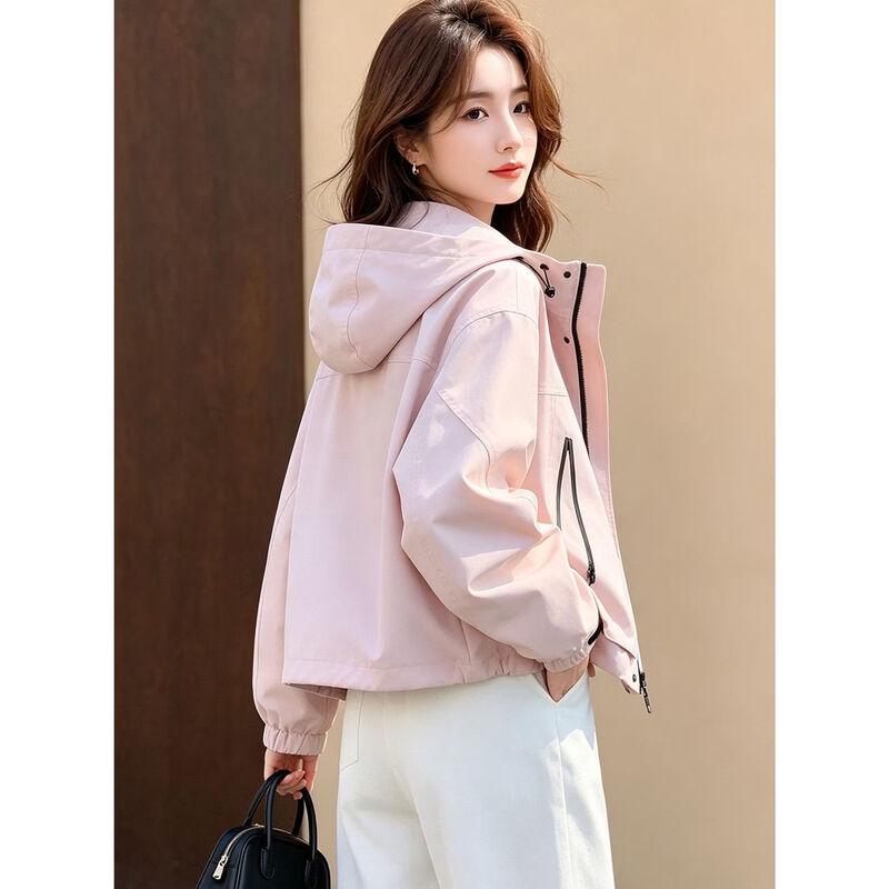D.F.DEAR Korean Style Color-Block Hooded Zipper Jacket