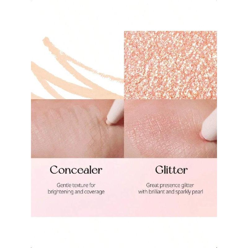 Peripera Stick Ombre à Paupières Duo Sugar Twinkle 4ml Formule Irisée Mate Double Embout, Effet Flouté Transparent, Texture Crémeuse Estompable, Longue Tenue,