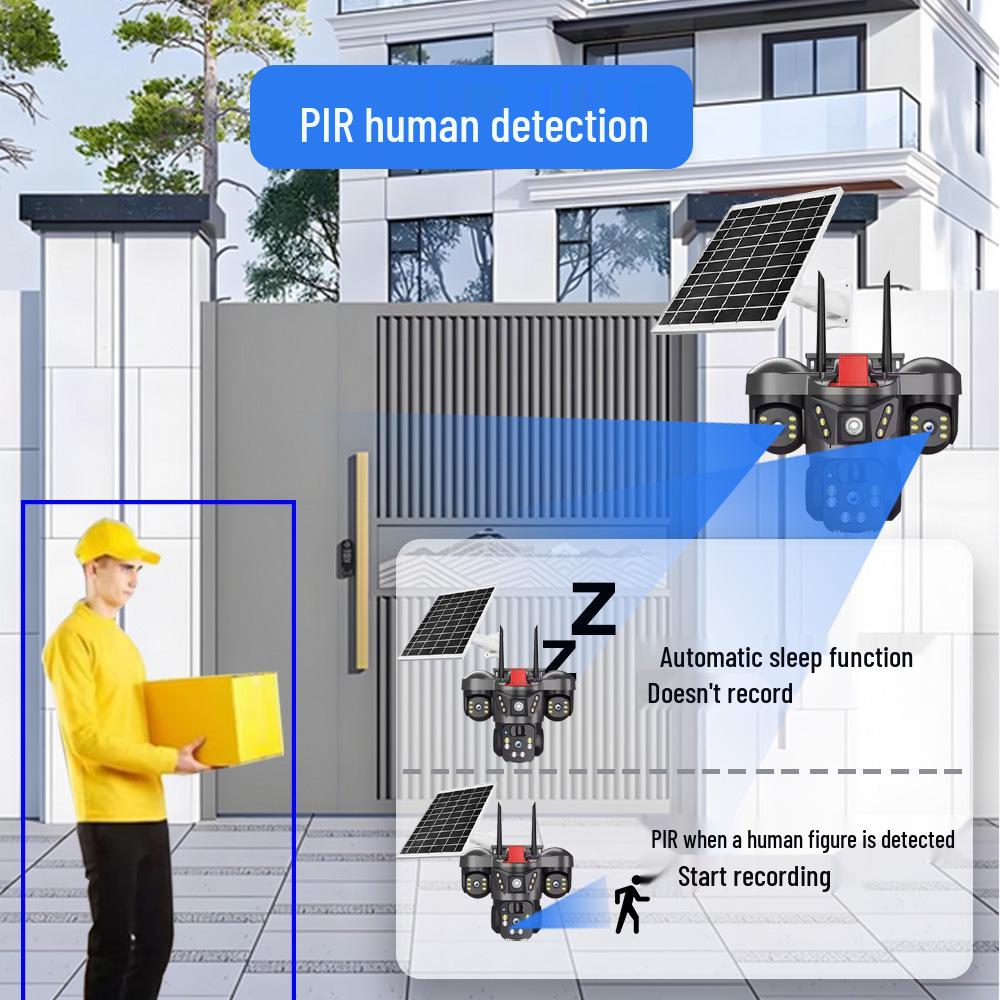 EseeCloud 4G Solar-Powered Triple Lens Security Camera (European Version)