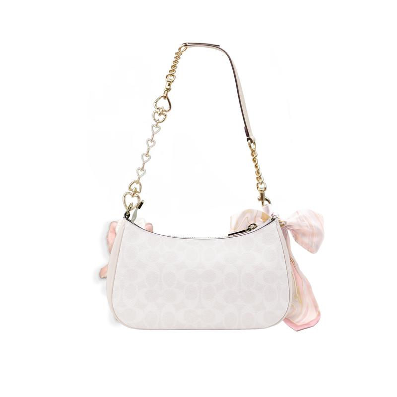 Coach Shoulder Bag [Customized Bag] Teri 25 Brand Micro-label Detachable Strap Bow Silk Scarf Extension Chain Printed Spring Desire Basic Model