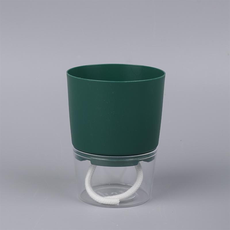 

Двухслойные самополивающиеся горшки для растений, ленивый гидропонный водопоглощающий цветочный горшок, цветочный горшок для суккулентов, садовый горшок S зелёный