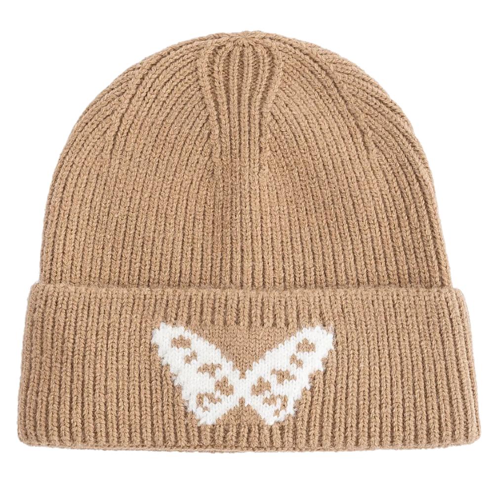 New Butterfly Embroidery Beanie Hats Winter Warm Cap Y2K Hats For Women Solid Color Winter Knitted Girl Hats Gift