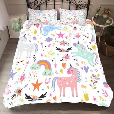 Bedclothes King Queen Size 3d Unicorn Bedding Set Luxury Princess Quilt Set Beding Pink Winter Bed Comforter Cute Cartoon Bed