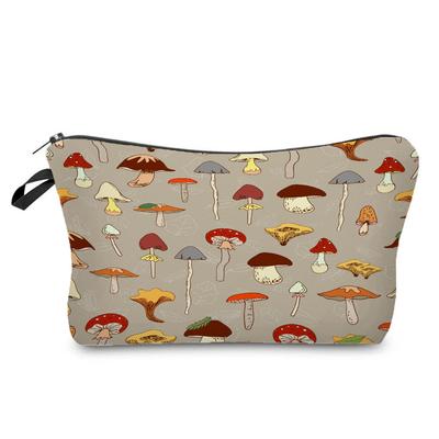 Damen Pilz-Print Kosmetiktasche Toilettenartikel Organizer Reise-Aufbewahrungskoffer 6383
