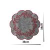 Embroidered Fabric Round Placemat With Oilresistant Surface For Kitchen Use