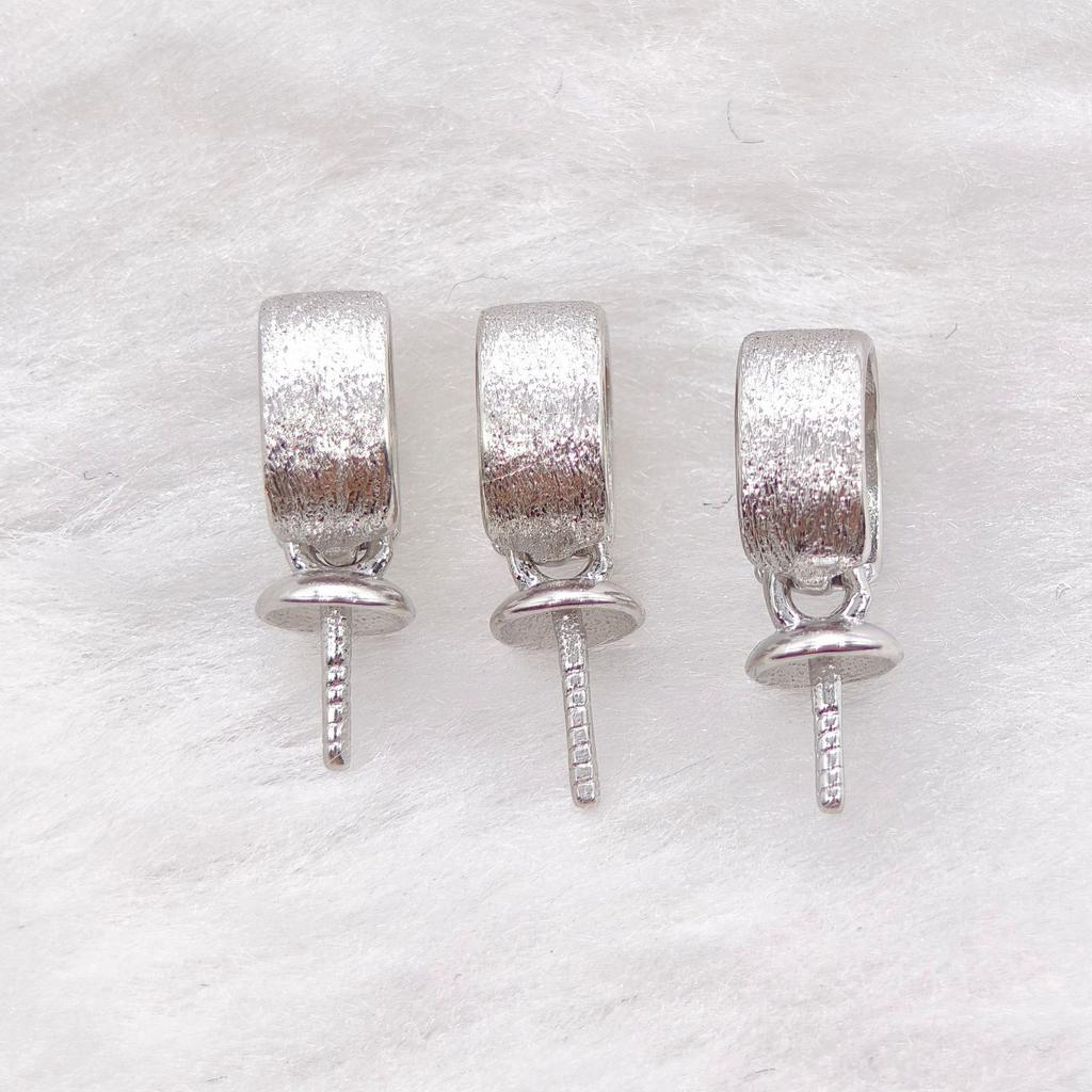 Plated DIY 925 Sterling Silver Peg Bail with Rhinestone