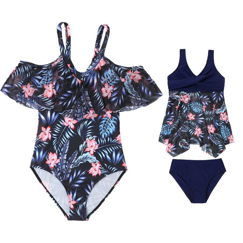 Hot spring one-piece swimsuit female slim parent-child mesh swimsuit fashion