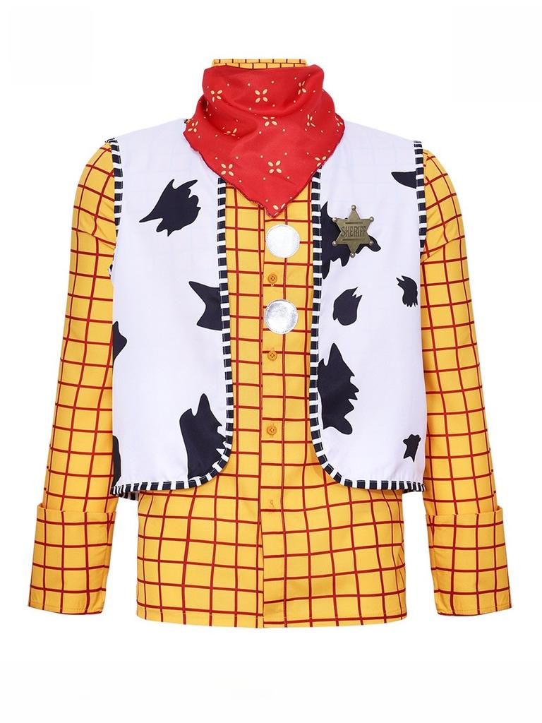 Kostým Woody z Toy Story z polyesterové látky pro Halloween a hraní rolí