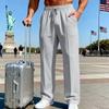 Men's Casual Minimalist Loose Fit Straight Solid logo Joggers Solid Color Long Pants Casual Pants