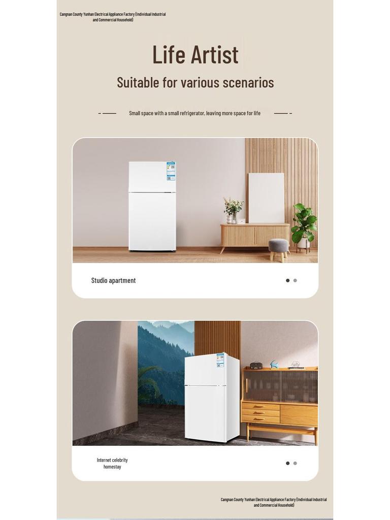 Frigorifero Mini a Doppia Porta ad Alta Efficienza Energetica per Casa, Dormitorio o Ufficio