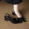 Fashion High Heels Sandals Woman Pointed Toe Heeled Shoes Shallow 2025 Summer Trend Loafers Slingback Shoes Elegant Dress Pumps Mujer