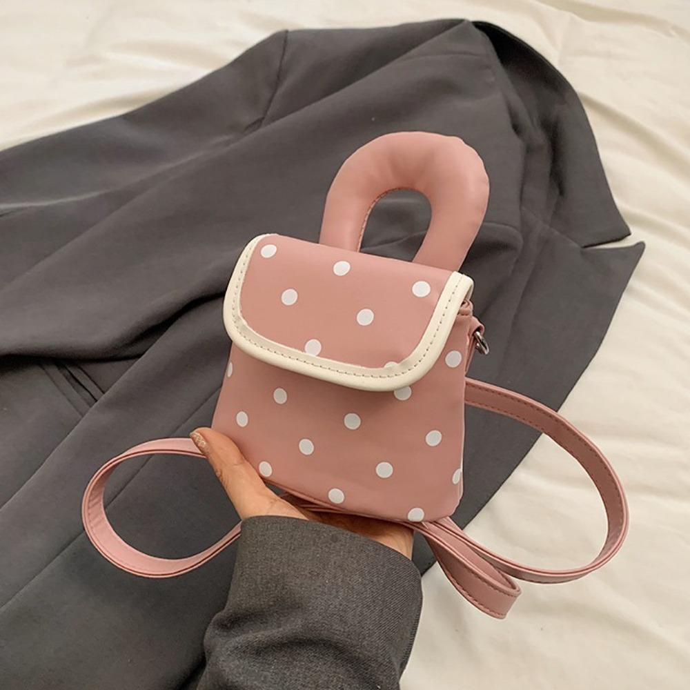 Cute Wave Point Shoulder Bag Sweet Mini Lipstick Bag Portable Mini Crossbody Bag Outdoor