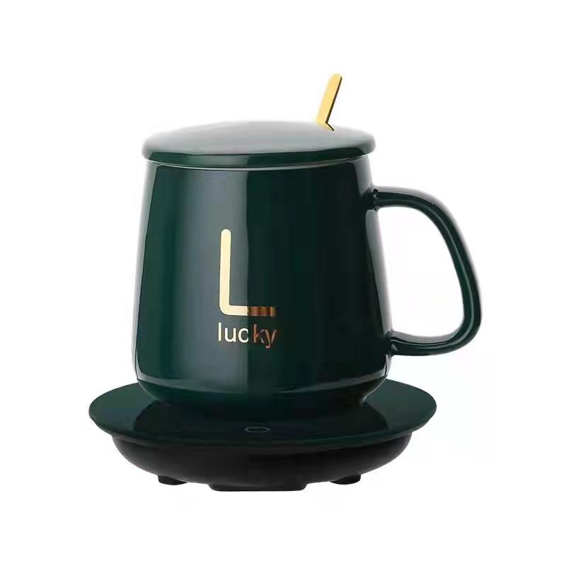 Ceramic 55-Degree Heating Coaster Set - Warm Cup & Milk Warmer Promotional Gift