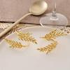 6/12PCSGold Wheat Napkin Ring Metal Leaf Holder for Harvest Festival Fall Thanksgiving Dinner Party Table Decoration Accessories