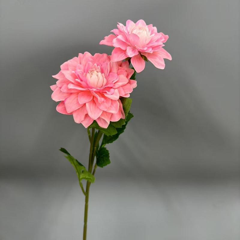 

Два искусственных цветка георгина, цветы для украшения свадебной сцены на открытом воздухе, материалы для украшения дома, гостиной светло-розовый