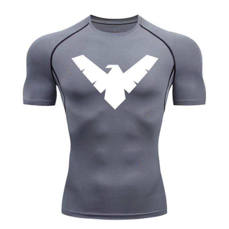 Maglia Compressiva Manica Corta Estiva Uomo Top Sportivo T-shirt da Corsa Asciugatura Rapida Palestra Allenamento