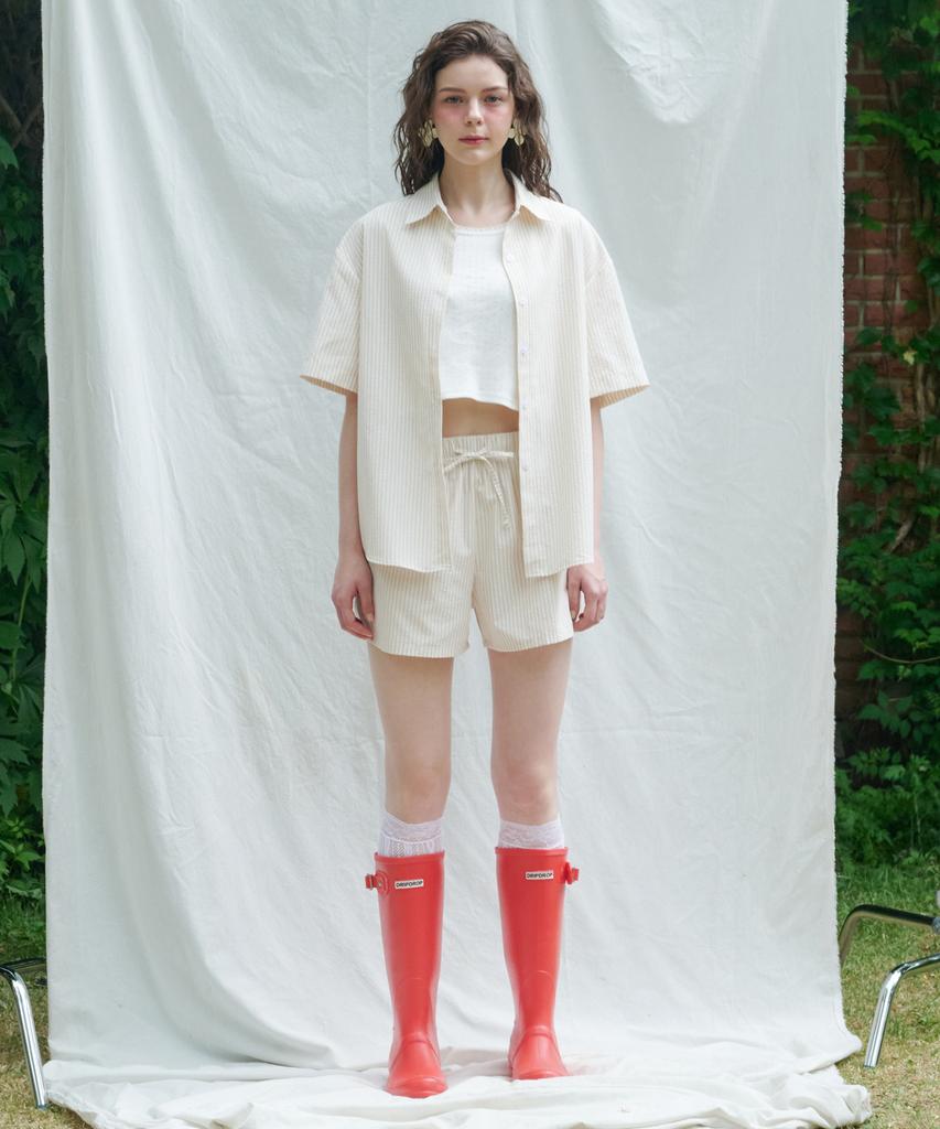 Rosiro Seersucker Stripe Shorts Pink